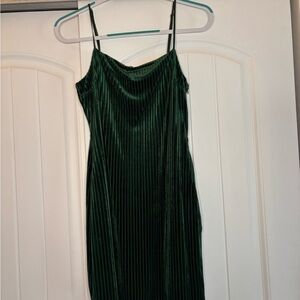 Cotton Candy Dark Green Velvet Mini Dress